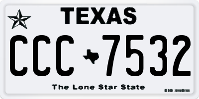 TX license plate CCC7532