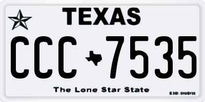 TX license plate CCC7535