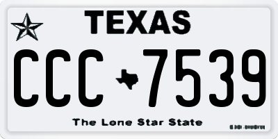 TX license plate CCC7539