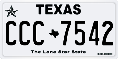 TX license plate CCC7542