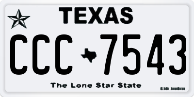 TX license plate CCC7543