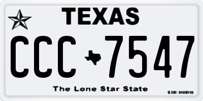 TX license plate CCC7547