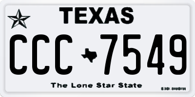 TX license plate CCC7549