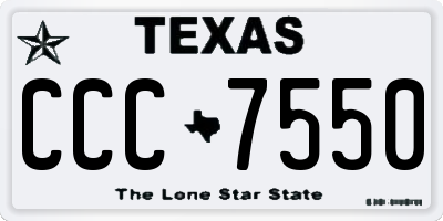 TX license plate CCC7550