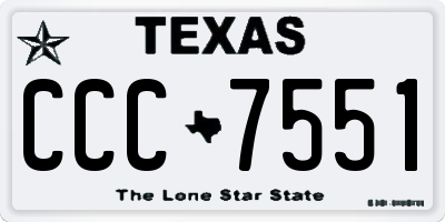 TX license plate CCC7551