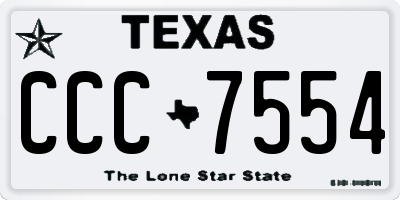 TX license plate CCC7554