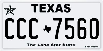 TX license plate CCC7560