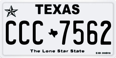 TX license plate CCC7562
