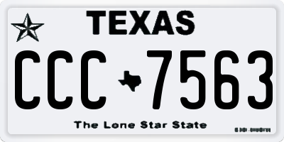 TX license plate CCC7563