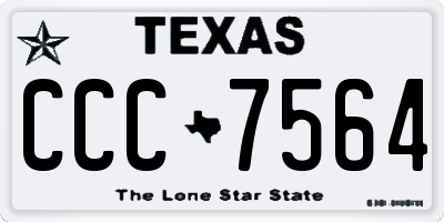 TX license plate CCC7564