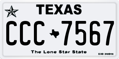 TX license plate CCC7567