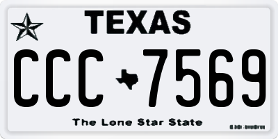 TX license plate CCC7569