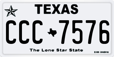 TX license plate CCC7576