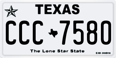 TX license plate CCC7580