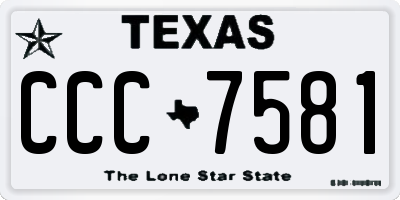 TX license plate CCC7581