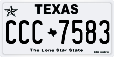 TX license plate CCC7583