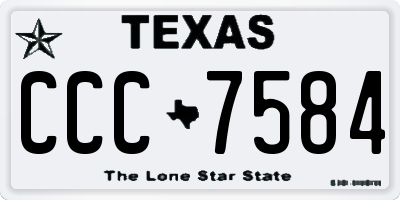 TX license plate CCC7584