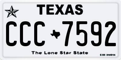 TX license plate CCC7592