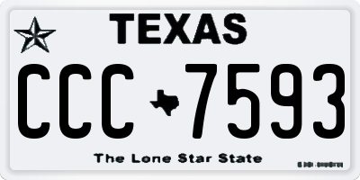 TX license plate CCC7593