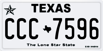 TX license plate CCC7596