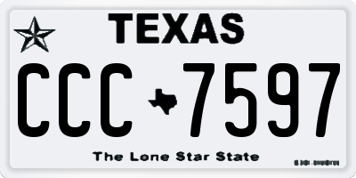 TX license plate CCC7597