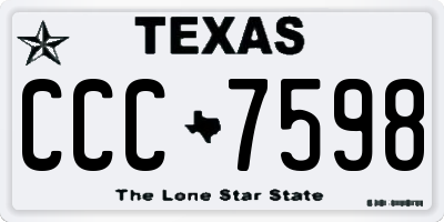 TX license plate CCC7598