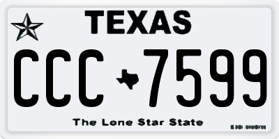 TX license plate CCC7599