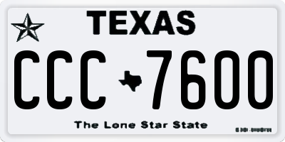 TX license plate CCC7600
