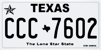 TX license plate CCC7602