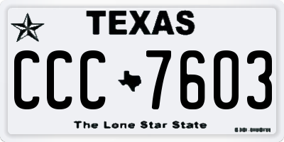 TX license plate CCC7603