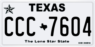 TX license plate CCC7604