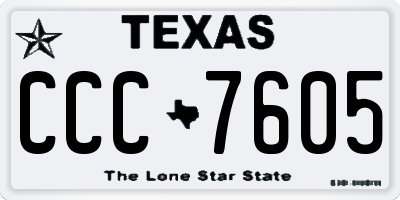 TX license plate CCC7605