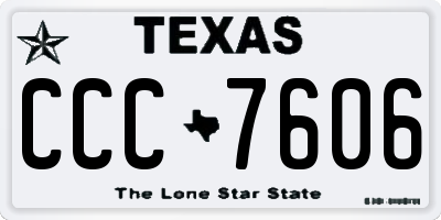 TX license plate CCC7606