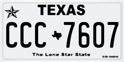 TX license plate CCC7607