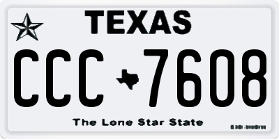 TX license plate CCC7608