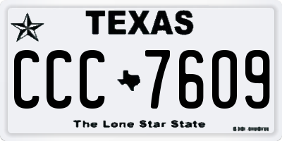 TX license plate CCC7609