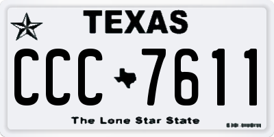 TX license plate CCC7611