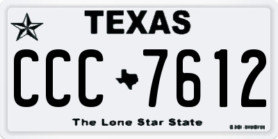 TX license plate CCC7612