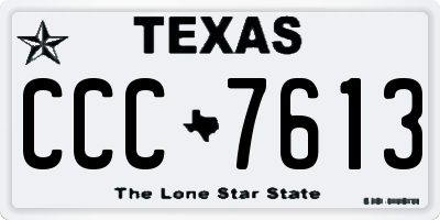 TX license plate CCC7613