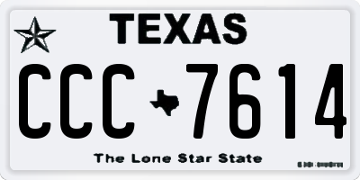 TX license plate CCC7614