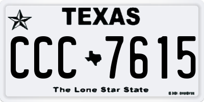 TX license plate CCC7615