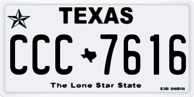 TX license plate CCC7616
