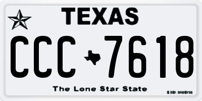 TX license plate CCC7618