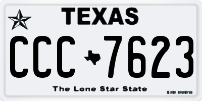 TX license plate CCC7623