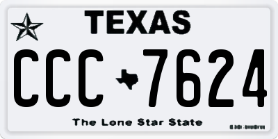 TX license plate CCC7624