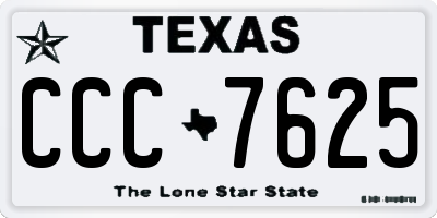 TX license plate CCC7625