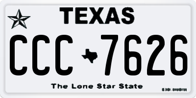 TX license plate CCC7626