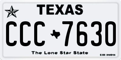 TX license plate CCC7630