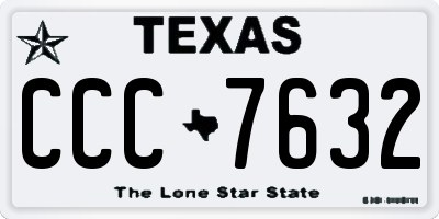 TX license plate CCC7632