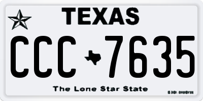 TX license plate CCC7635